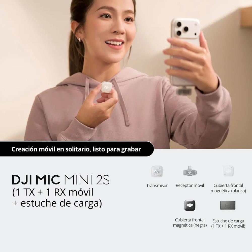 DJI Mic Mini 2S 1TX-1RX-mobile estuche de carga - Onfly Colombia
