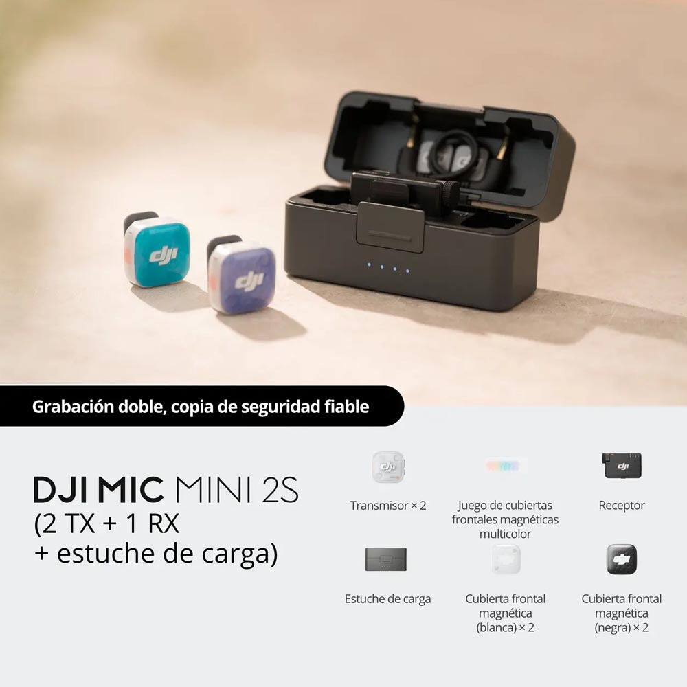 DJI Mic Mini 2S (2 TX + 1 RX + estuche de carga)