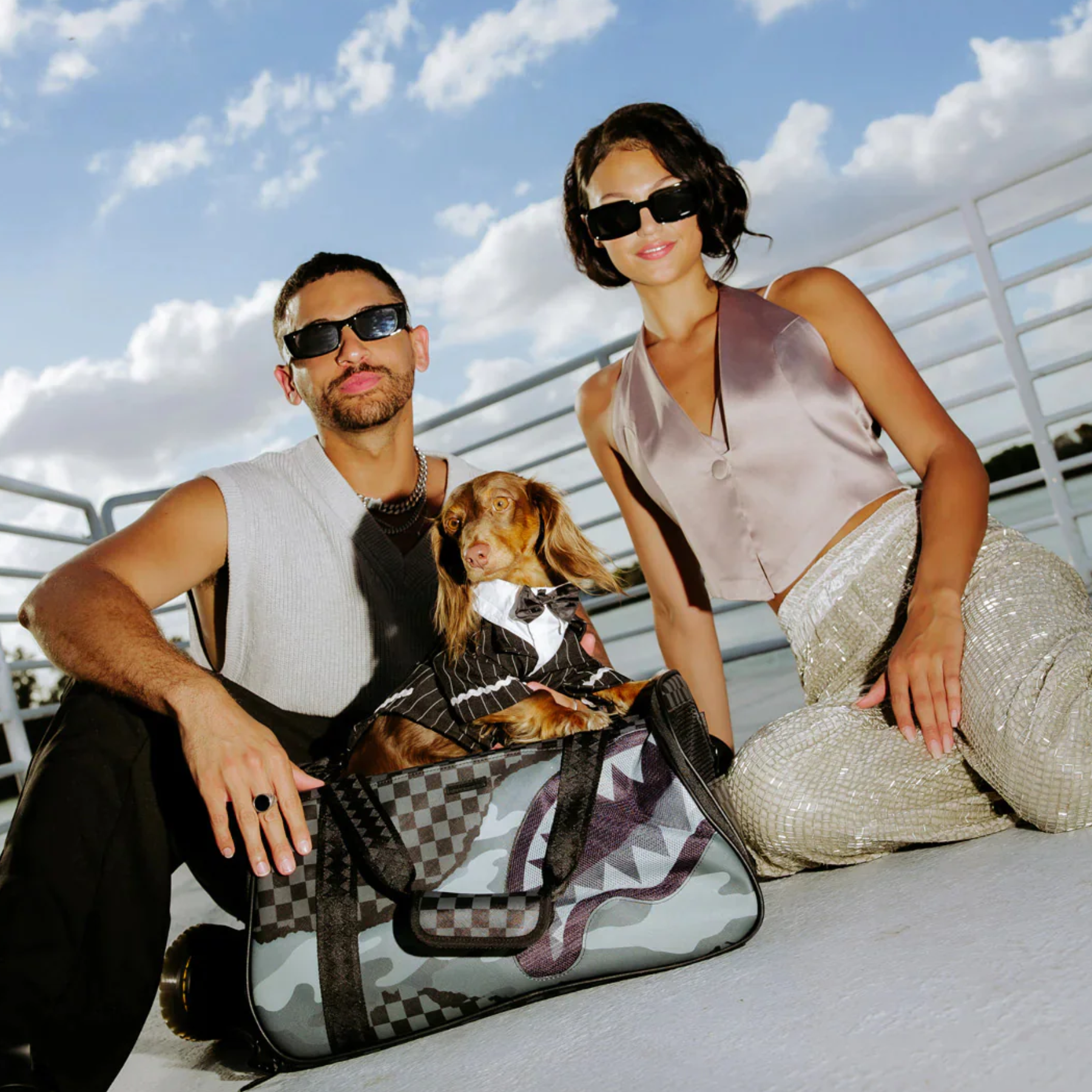 Huacal Sprayground Split Up Camo Tear Large Pet Carrier