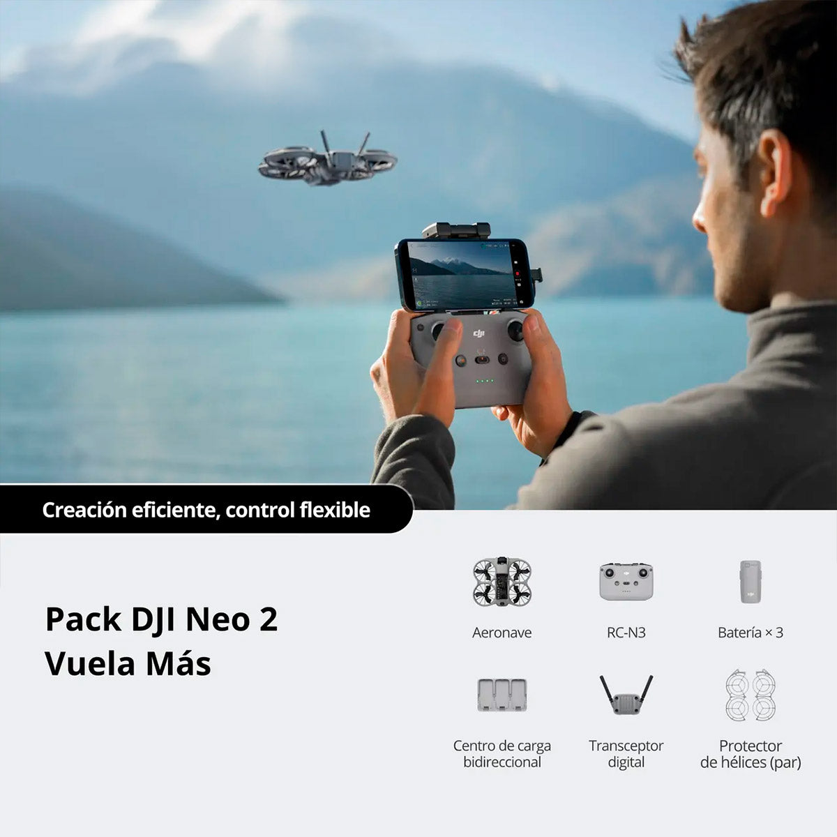 DJI Neo 2 Fly More Combo | Dron 4K de 151g y Seguimiento por IA