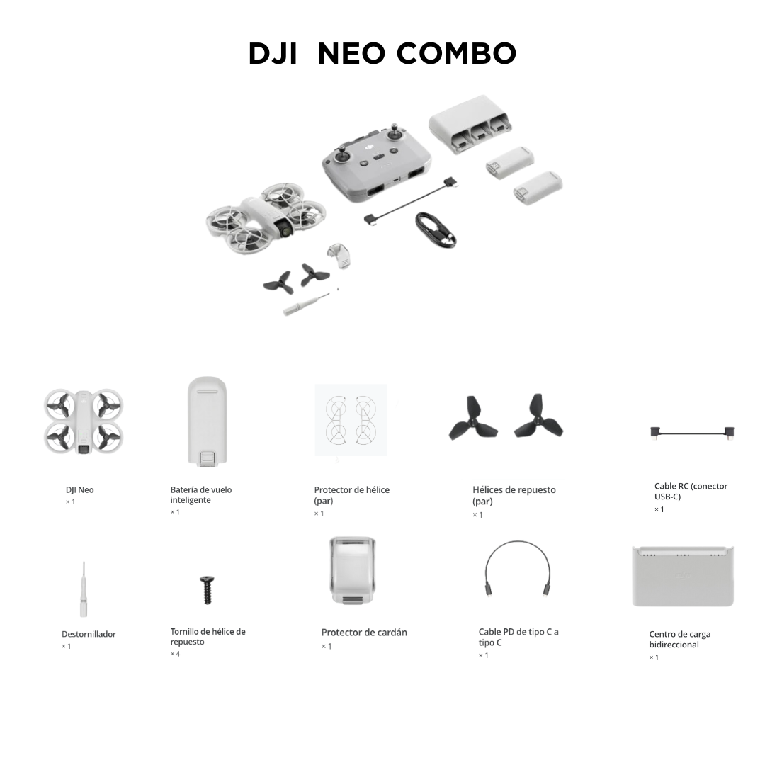 DJI Neo Combo | Dron 4K de 135g con Control RC-N3 y 3 Baterías