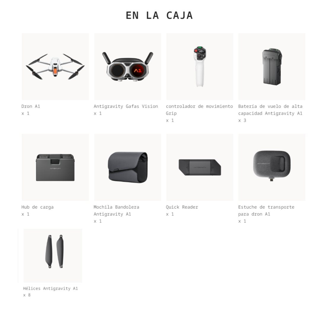 Dron Antigravity A1 Infinity Bundle | Video 8K 360 Inmersivo